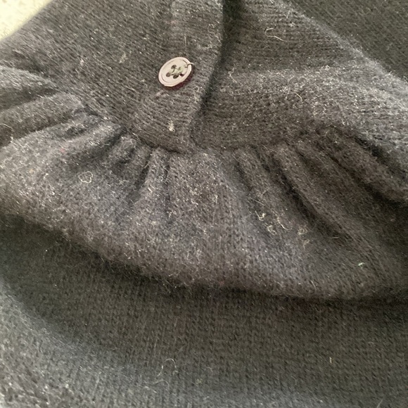 Vintage scarf sweater lambswool angora rabbit hair button shoulder tie neck - Picture 6 of 7